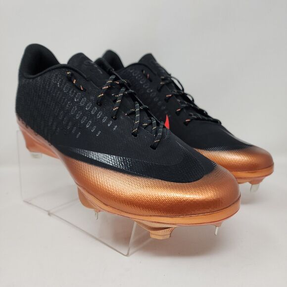 Nike Baseball Cleats Mens 8 Lunar Vapor Ultrafly Elite 2 Bronze Black Metal Logo - Picture 1 of 8